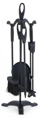Productafbeelding van In- en outdooraccessoires - Kachelaccessoires - 5-delig - Zwart - Robuust, AI-gegenereerde afbeelding