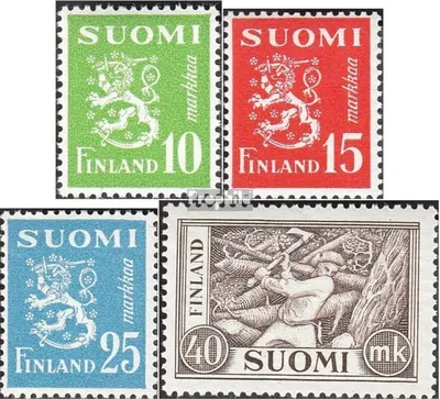 Produktbild von Briefmarken Finnland 1952 Mi 403-405,406 (kompl.Ausg.) gestempelt Freimarken Wappenlöwe