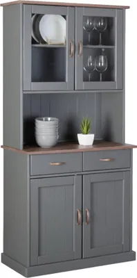 Immagine prodotto di Milzano - Credenza, 90x45x191h cm Grigio, 2 Cassetti