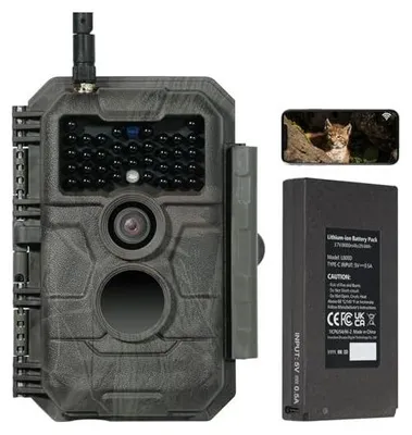 Produktbild von GardePro E6P Wildkamera WLAN, Wiederaufladbare 8000mAh Akku, 64MP 1296P, Wildtierkamera mit bewegungsmelder nachtsicht, Handyübertragung