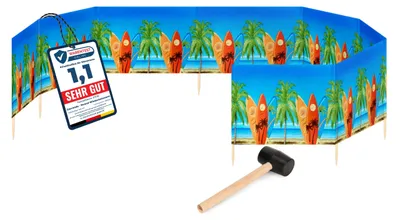 Produktbild von Garronda Strand Windschutz Sichtschutz 12m lang plus Gummihammer GAEX001