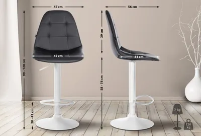 Obrázek produktu pro Barová židle Elmore Imitace kůže W černá