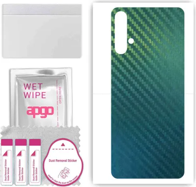 Produktbild von apgo Rückseite Schutzfolie, Skin, kompatibel mit Huawei nova 5, Hinten Displayschutzfolie aus Vinylfolie, kratzfest, einfache Montage - Kohlenstoff-Chamäleon CAKA1