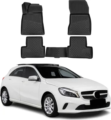 Image de Tapis de sol OMAC pour Mercedes Classe A W176 2015-2018 Tapis de sol TPE noir 4 pièces