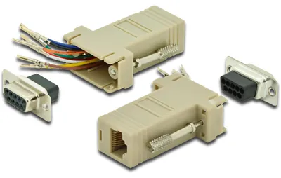 Produktbild von DIGITUS RS 232 Adapter, DB9, RJ45, Modular DB9 F, RJ45 F