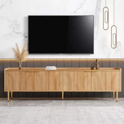 Produktbild von TV-Schrank, TV-Ständer lowboard mit strukturierter Tür, TV-Möbel,170 L x 35 B x 47.5 H(cm)