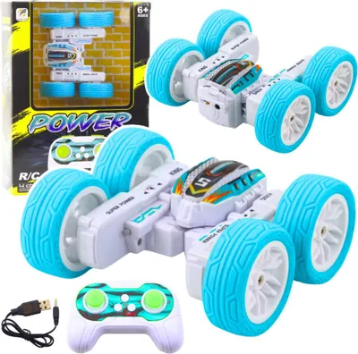 Immagine prodotto di Auto fuoristrada acrobatica telecomandata 360° blu 1:32