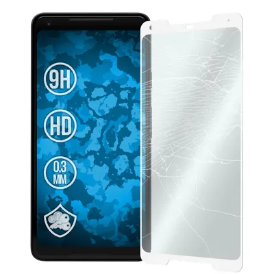 Produktbild von 1er-Pack PhoneNatic Glas-Folie klar full-screen weiß kompatibel mit Google Pixel 2 XL - Panzerglas für Pixel 2 XL