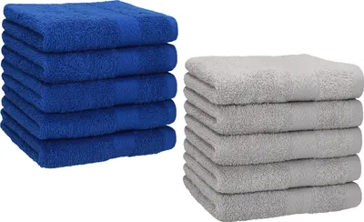 Produktbild von Betz 10 Stück Seiftücher 30x30 cm PREMIUM 100% Baumwolle  Farbe: royalblau und silbergrau