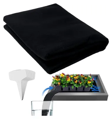 Produktbild von Automatische Pflanzenbewässerungsmatte, Kapillarmatte, 3 mm Dicke, selbstbewässernde Matten, Wasserableitungsmatte, Bewässerungssystem für Sämlinge im Innenbereich und Topfpflanzen, 119 x 100 cm