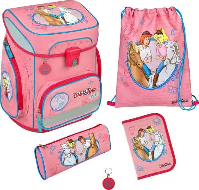 Produktbild von Scooli Bibi & Tina, Brustbeutel, Federmäppchen, Pencil pouch, Schultasche, Sporttasche, Mädchen, Weiterführende & Grundschule, Rucksack, Fronttasche, Seitentasche, Pink