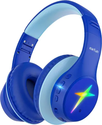 Produktbild von EarFun Bluetooth Kopfhörer Kinder, 5 LED-Beleuchtungsmodi, 74/85/94 dBA Lautstärkebegrenzung, 90 Std Akku, Hi-Fi Klang, HD-Mikrofon, Bluetooth 5.4