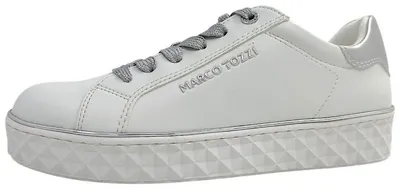 Image de Marco Tozzi : Chaussures de sport pour femmes, modèle à lacets, couleur blanche, style décontracté
