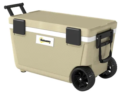Productafbeelding van Outsunny Koelbox 70L, Grote passieve koelbox, 72 uur koelcapaciteit, khaki kleur