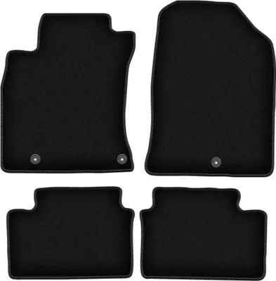 Image de Tapis de sol velours sur-mesure pour Hyundai i30 III (2016-, fastback, hatchback, break) noir, jeu 4 pièces, fixations