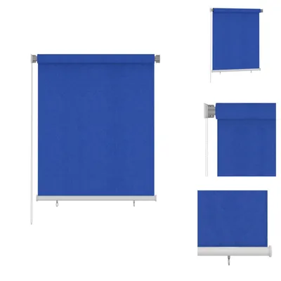 Zdjęcie produktu dla vidaXL Roleta zewnętrzna 120x140 cm niebieska HDPE - Żaluzje i rolety