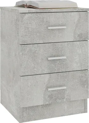 Produktbild von "im Sonderangebot"2er Set Nachttisch Modernes - Nightstand/Nachtschrank für Schlafzimmer - Betongrau 38x35x56 cm Holzwerkstoff DEMöbel 9737255