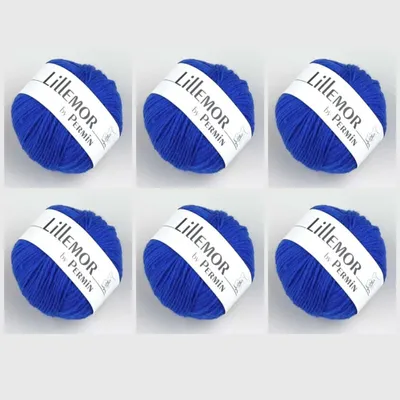 Produktbild von 6 Knäuel Lillemor von Permin – -Wolle (Farbe: elektrisches Blau)