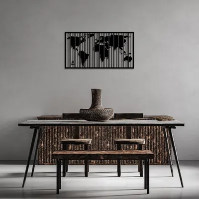 Immagine prodotto di Wallity, Wold- SKL2350, Nero, Altre decorazioni per la casa, 70 x 37 cm, 100% metallo (Spessore: 1