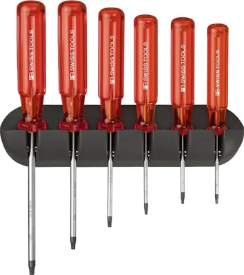 Produktbild von Swiss Tools Schraubendreher-Satz 6-teilig TX im Wandhalter Classic