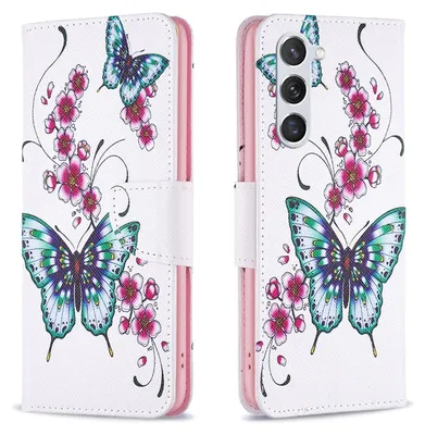 Produktbild von Für Samsung Galaxy S24 FE Kunstleder Tasche Hülle Book Wallet Motiv Design Etuis