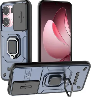 Produktbild von OPPO Reno13 Pro 5G Hülle - Coverup Ring Ständer Back Cover mit Kamera Schutz - Blau