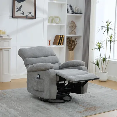 Produktbild von Elektrischer 360° drehbarer Relaxsessel, Grau, mit, massage-, und, wärmefunktion