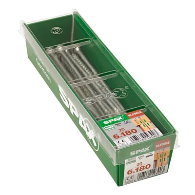 Immagine prodotto di Set 20 viti SPAX in acciaio testa svasata torx, Diam.6 mm x L.180 mm