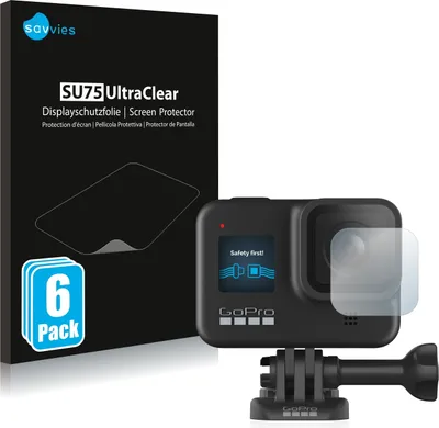 Produktbild von 6x Für GoPro Hero 8 Black (Linse) Schutzfolie Savvies Displayschutz Display Schutz Folie Klar Transparent