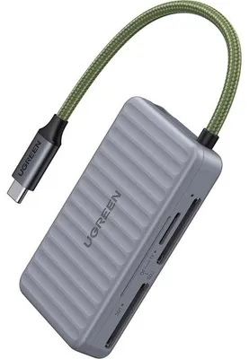 Image de Ugreen Cm868 Lecteur de cartes Usb-C, 2Xsd 1Xtf 170Mb/S (Gris)