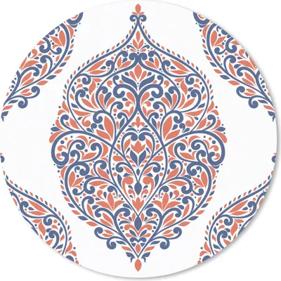 Produktbild von MuchoWow® Mauspad Mousepad Muster - Blau - Orange 30x30 cm - Mousepads - Maus Mat - Pad - Mausunterlage - Tischunterlage - Schreibtischmatten