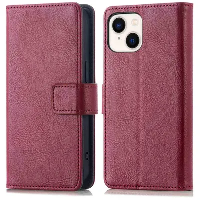 Imagen del producto de Funda Tipo Libro de Lujo para Apple iPhone 14 / 13 - Bordeaux
