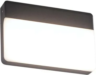 Imagen del producto de ACA, aplique de pared LED-SMD para exteriores, 13 W, 650 lúmenes, ángulo de iluminación de 120°, 230 V AC, 3000 K, color gris oscuro, índice de reproducción cromática (CRI) 80, IP65, vida útil de 30.000 horas, modelo LG1329G