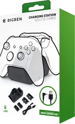 Zdjęcie produktu dla Bigben Interactive XBXDUALCHARGER, Xbox Series S, Xbox Series X, Podstawka do ładowania, Czarny, Microsoft, USB, 122 mm