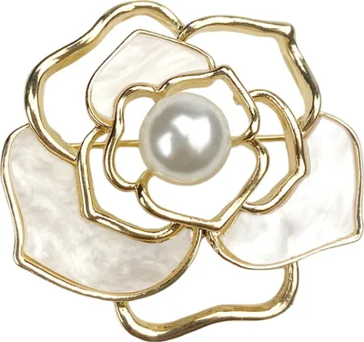Produktbild von Brosche für Damen, Kamelie, Kunstperle, rutschfest, verschleißfest, hochwertiger Mantelkragen, Hut, Schal, Dekoration, Kleidungsnadel, Schmuck