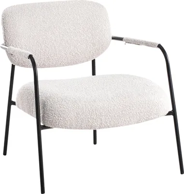 Produktbild von BELIANI Sessel Hellbeige Stoff Metallgestell Schwarz Modernes Design Loungesessel Clubsessel Stoffsessel für Wohnzimmer Schlafzimmer Flur