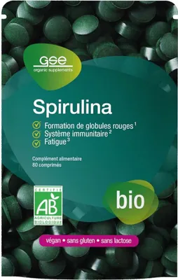 Zdjęcie produktu dla Gse Spirulina 500 mg organiczne tabletki Naturland 80 kapsułek