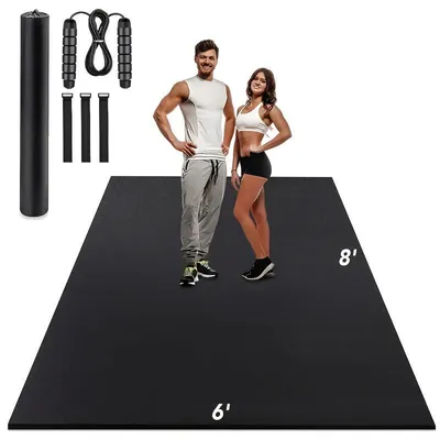 Image de Tapis de fitness extra large, 240 x 180 cm – Épaisseur : 7 mm – PVC antidérapant – Tapis de yoga et tapis de sport