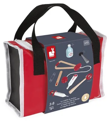 Immagine prodotto di Janod - Valigetta da medico in legno con accessori - Valigetta da medico per bambini