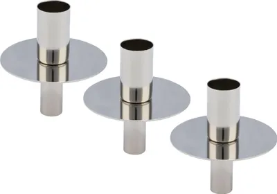 Obrázok produktu pre Sviečka na fľašu strieborná - Sada 3 / 8 cm - Stojan na sviečku Stolové sviečky Sviečok z kovu