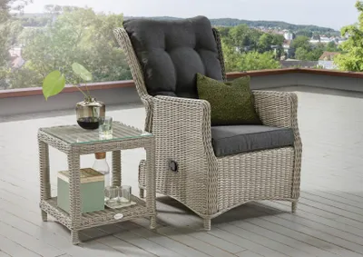 Produktbild von Destiny Balkonset CASA RELAX Sessel + Beistelltisch 46x46x50cm, vintage weiß
