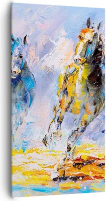 Produktbild von Bild auf Leinwand - Leinwandbild - Pferd Natur Tier - 65x120cm - Wand Bild - Wanddeko - Wandbilder - Leinwanddruck - Bilder - Kunstdruck - Wanddekoration - Leinwand bilder - Wandkunst - PA65x120-3434
