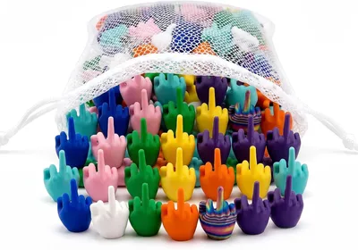 Productafbeelding van Mini-middelvinger-set - Set van 50 - Grappige stinkvingerfiguren van hars - Grappige cadeaus voor vrienden en collega's