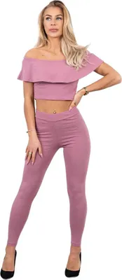 Produktbild von Dunkelrosa Bekleidungsset Bluse & Hose für Damen, Universalgröße (XS, S, M)