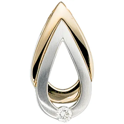 Produktbild von Anhänger mit Diamant Brillant 585 Gold Gelbgold & Weißgold Halsschmuck Damen