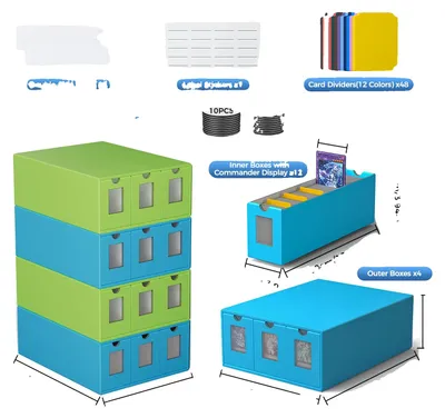 Produktbild von Sammelkarten Aufbewahrungsbox, Große Kapazität, Effiziente Organisation, grün