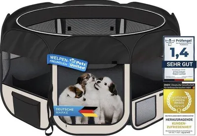 Produktbild von XXL Außenhundehaus, schwarz-beige, für Hunde, Katzen, Kaninchen