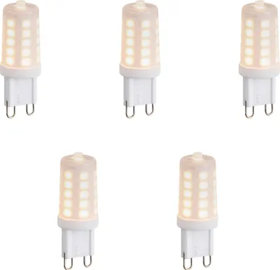 Produktbild von LUEDD 5er Set dimmbarer G9 LED-Lampen Opal 1,2W 100lm 2200K