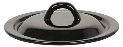 Produktbild von Emaille-Topfdeckel 24 cm Schwarz, klassisch, langlebig, spülmaschinengeeignet, 1 Stück