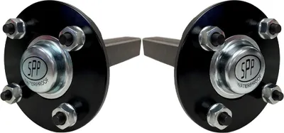 Image de Moyeu et fusée d'essieu, Quad & ATV Trailer 4 Stud 4 Inch PCD 35x35mm 750kgs (Lot de 2)